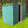 8X4 Metal Garden Shed Storage Sheds House Pent Roof Sliding Doors Chest Box