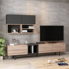 Diany Large TV Cabinet With Floating Shelves/Wall Unit Bookcase - Wallnut