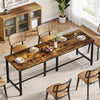 200cm Dining Table for 6-8, Large Industrial Rectangular Wooden Kitchen Table