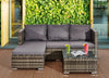 Patio Sofa Set Corner Rattan Garden Furniture Outdoor L-Shaped Mix Grey 4-Seater