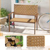 Outdoor Garden Bench 2-Seater Conversation Chair Rubber Wood Patio Loveseat