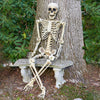 Poseable Full Life Size Human Skeleton 160cm Model Horror Bone Halloween Deco UK
