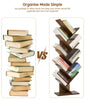 Tree Bookshelf 9 Tier Free Standing Tree Wood Shape Desk Bookcase Display Rack