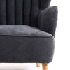Fabric High Back Armchair Shell Back Chair Fireside Lounge Sofa with Foot Stool