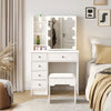 Dressing Table Wood Makeup Desk White with Mirror 5 Drawers Stool Shelf Bedroom