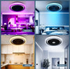 Ceiling Fan with Lighting RGB LED Light Adjustable Wind Speed Remote Control Nse