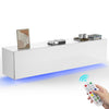 White Floating TV Unit Cabinet Wall Mounted TV Stand with LED Lights UK stock