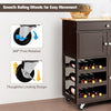 3-Tier Kitchen Island Kitchen Cart Racks Rolling Storage Trolley Cart Brown