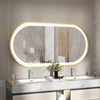Large Gold Framed LED Bathroom Mirror Demister Vanity Mirror Shop Haircut Beauty