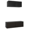 SVV 2 Piece TV Cabinet Set Black Engineered Wood