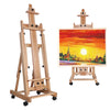 Large Studio H-Frame Easel Painting Floor Beech Wood Adjustable Pro Artist Easel