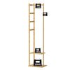Solid Wooden Coat Rack Storage Shelf Hall Tree Hat Hanger Entryway Bedroom Stand