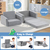 2-in-1 Toddler Fold out Couch Kids Single Convertible Sofa to Lounger Couch