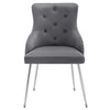 Velvet Dining Chair Padded Dining Room Kitchen Chair Home Restaurant Grey