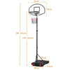 Basketball Hoop System Portable 1.9-2.5M Height-Adjustable Basketball Goal Black