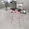 Rolling Makeup Train Case Cosmetic Trolley Organizer Travel w/LED LIght & Mirror