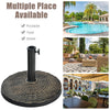 12kg Round Resin Patio Umbrella Base Heavy-duty Outdoor Umbrella Stand w/Knob