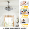 LED Ceiling Fan Light Dimmable Living Room Chandelier Lamp Remote Control 42in