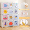 Portable Baby Dresser Clothes Storage 12 Cubes Children Wardrobe-White