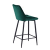 2x Green Velvet Bar Stool Kitchen Counter Breakfast Chair Pub Restaurant Cafe