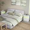Versatile Bedside Table Bedroom LED Nightstand with 2 Drawers-White