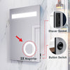 LED Bathroom Mirror 500×700 with 3X Magnifier Button Shaver Socket Wall Mounted