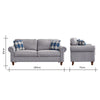 Luxury 2, 3 Seater Linen Fabric Couch Sofa Armchair with 2 Pillows Living Room