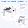 Kids Table and Chair Set 4-in-1 Wooden Activity Table and 2 Chairs for Drawing