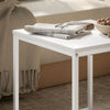 Side End Tables Set of 2 Boxy Nesting Tables Coffee Tables White/Wood-Effect