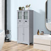 Tall Bathroom Storage Cabinet Freestanding Organizer Cabinet Adjustable Shelves