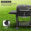 Barbecue Grill Large Portable Charcoal BBQ Smoker Side Table Adjustable Wheels
