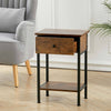 Industrial Storage Bedside Cabinet Hallway Table Nightstand w/ Drawer Open Shelf