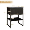 Set of 2 Nightstand 3-Tier Side Table Modern Beside End Table with Flip up Door