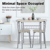 Small Table and 2 Chairs 3PCS Bar Kitchen Dining Breakfast Furniture Set W/Shelf