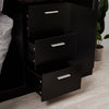 Black 3 Door 3 Drawer Large Modern Wardrobe with Storage Shelves Hanging Rod