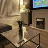 Square White Marble Effect Coffee Table - Kemi DEM002