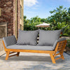 Acacia Wood Garden Sofa Bed Folding Daybed Collapsible Chaise Lounge w/ Cushion