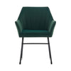 2PC Green Dining Chair Velvet Padded Seat Dining Room Kitchen Chair Modern