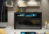 155cm Modern TV Unit Sideboard Cabinet | Black High Gloss Doors | Free LED
