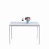 Rectangular White Marble MDF Top Dining Table Metal Frame Dining Room Kitchen
