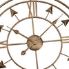 GARDEN WALL CLOCK ROMAN LARGE INDOOR OUTDOOR NUMERALS GIANT OPEN FACE METAL 60CM