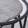 Grey Table + 2 Chairs Set Bistro Set Metal Frame Breakfast Kitchen 2-Tier Table
