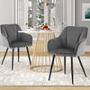 2 x Velvet Dining Chairs Upholstered Metal Legs Reception Accent Chairs Armchair