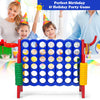 Giant 4 in a Row Game Jumbo Connect 4 Garden Games w/42 Rings Basketball Hoop