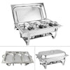 9L 3Pan Stainless Steel Chafing Dish Set Food Warmer For Buffet Banquet Catering