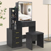 Dressing Table With Drawers Mirror Stool Set Makeup Desk Vanity Table Bedroom