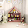 Wooden 5-cubby Toy Storage Organizer House-shaped Children Bookcase