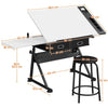 Height Adjustable Art Desk Drafting Table Portable White Drawing Table for adult