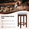 Set of 2 Bar Stools Wooden Counter Height Chair 360° Swivel Kitchen Padded Seat
