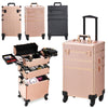 Large Makeup Trolley Case Mobile Beauty Vanity Hairdressing Case with Drawer Box